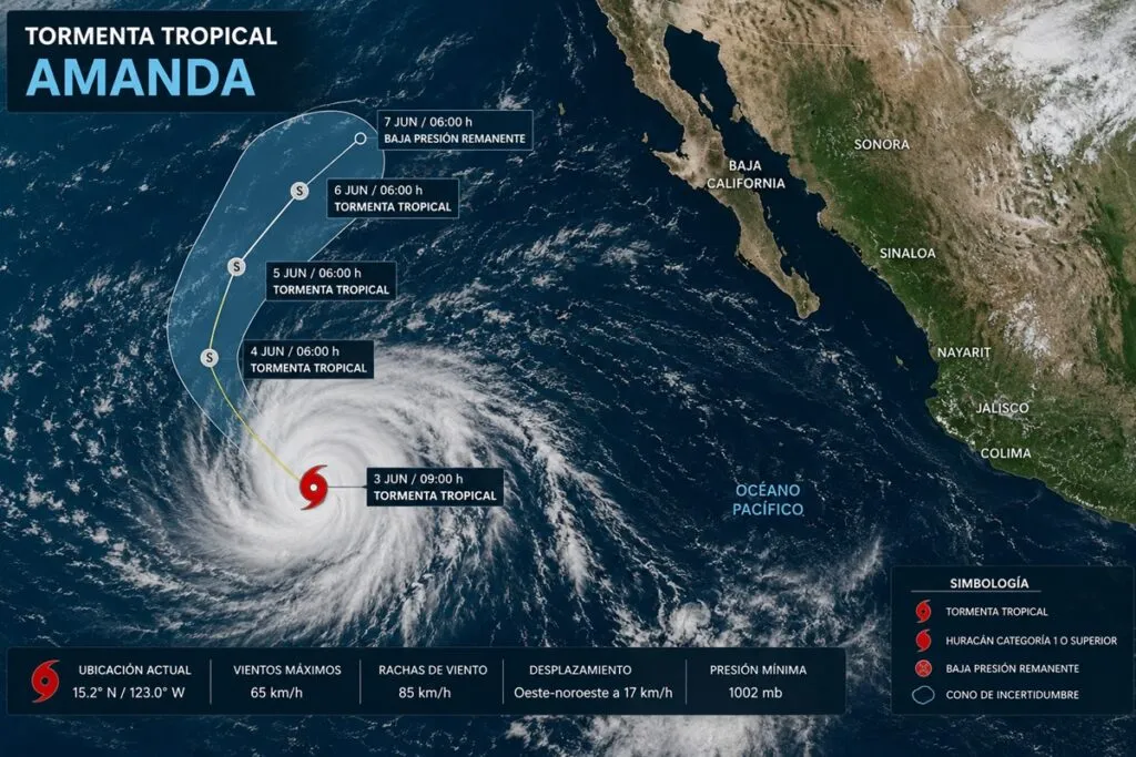 Amanda inaugura la temporada de ciclones en el Pacífico