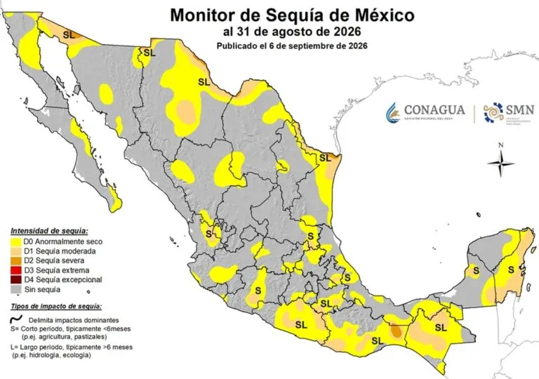 México se seca por la Canícula: sequía aumentó en agosto