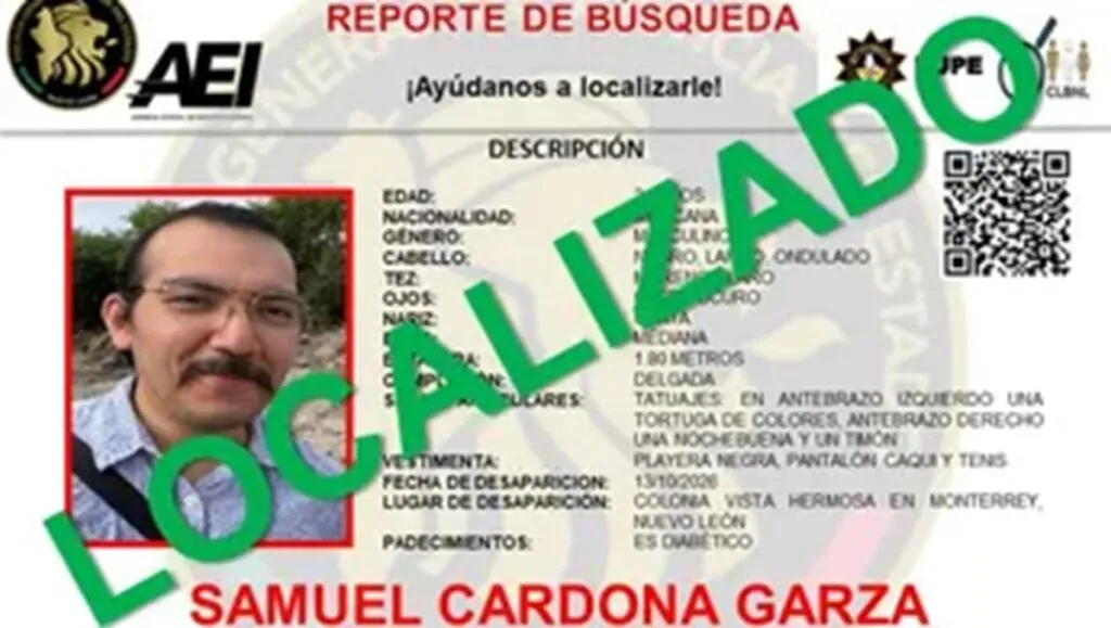 Localizan a Samuel Cardona, activista ambiental desaparecido en Monterrey