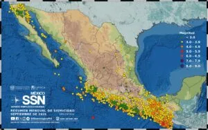 SSN reporta más de 3 mil sismos durante septiembre en México